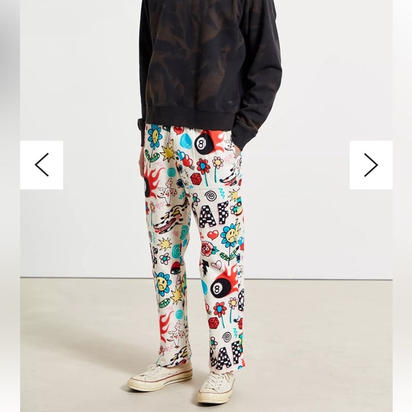 Lazy Oaf Airbrushed pants unisex graphic emoji print 28” 6 - Picture 1 of 11